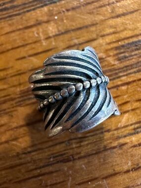Pandora Silver Swirl Detail Charm Bead